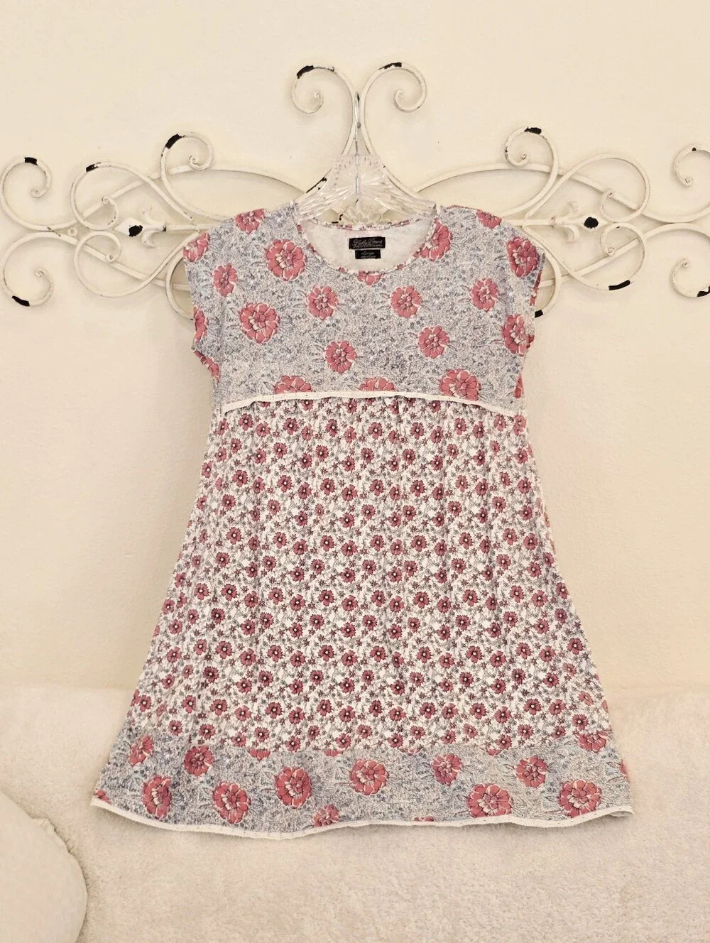 Lucky Brand Girls Floral Short Sleeve Dress - Pink & White